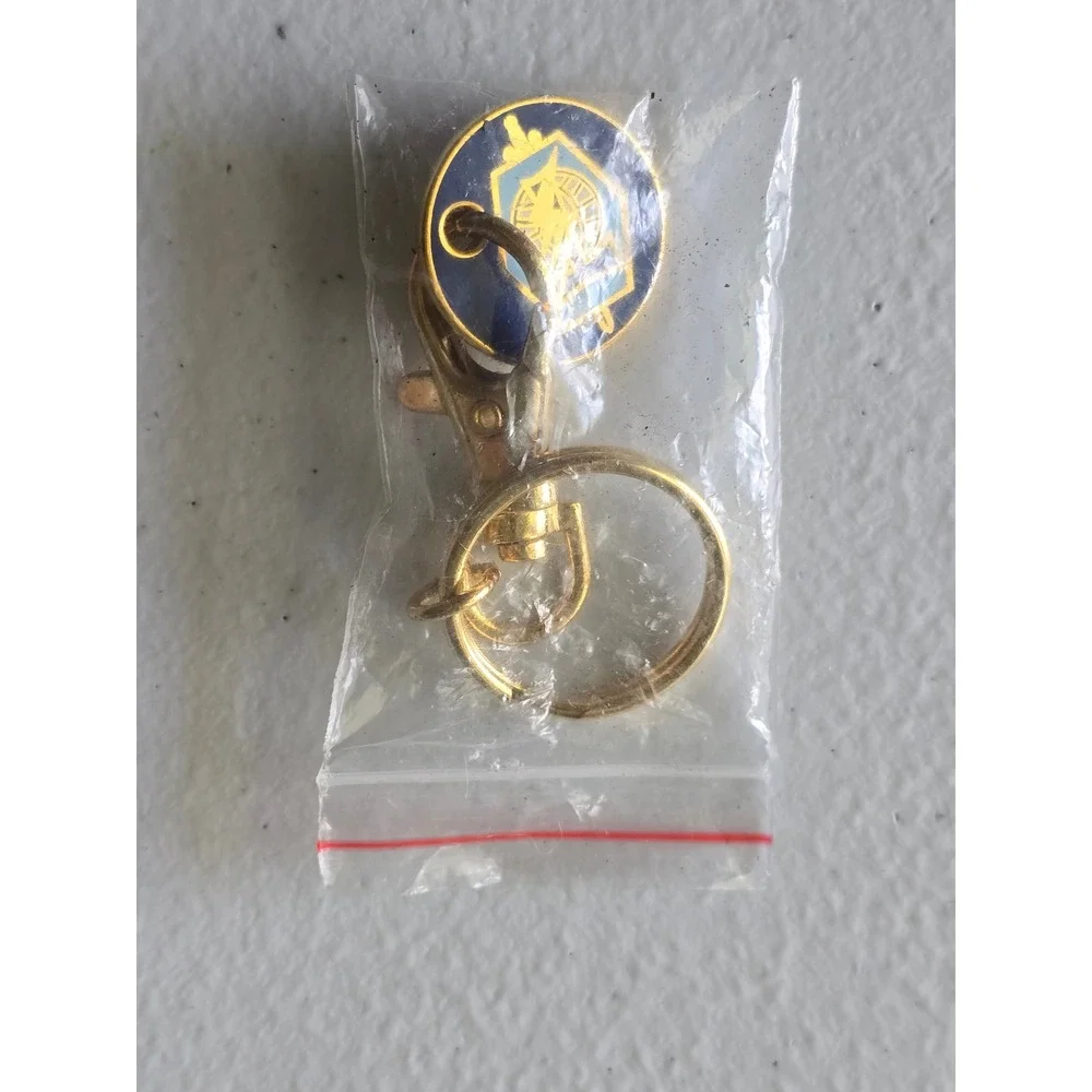 Brigade De Transmissions Keychain Gold Blue Enamel Military Charm